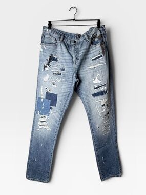 PRPS Distressed Paint Splatter Denim Jeans Size 36‎ Straight Leg Cotton Pant (S)